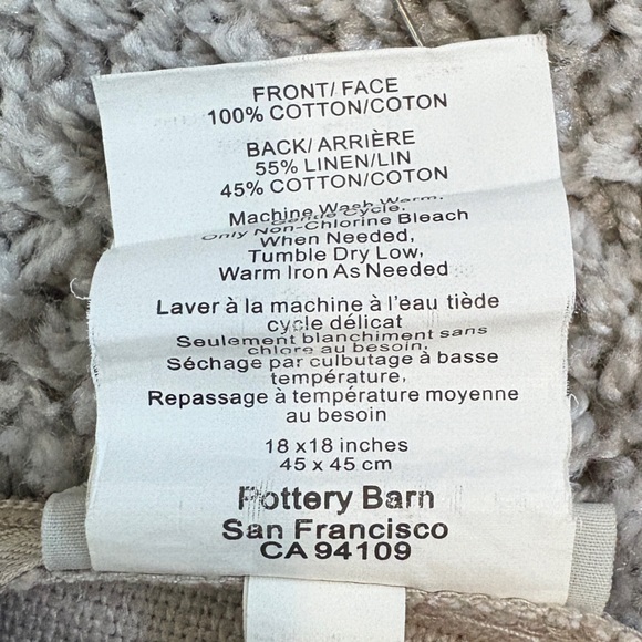 Pottery Barn 18x18 Deep Purple Velvet and Linen Pillow Cover - Picture 3 of 9